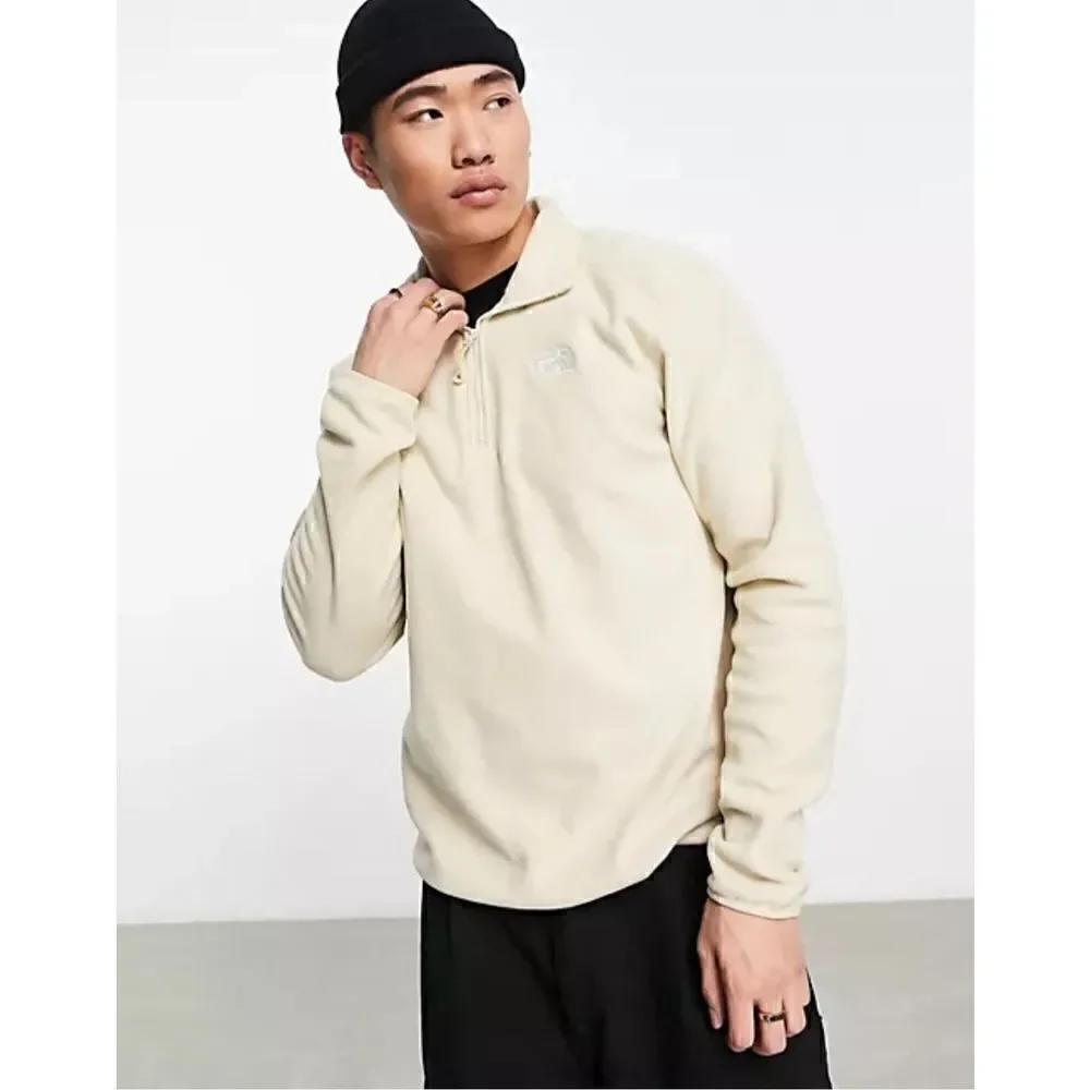 The North Face Glacier 100 beige hiking fleece 1/4 zip pullover sweater